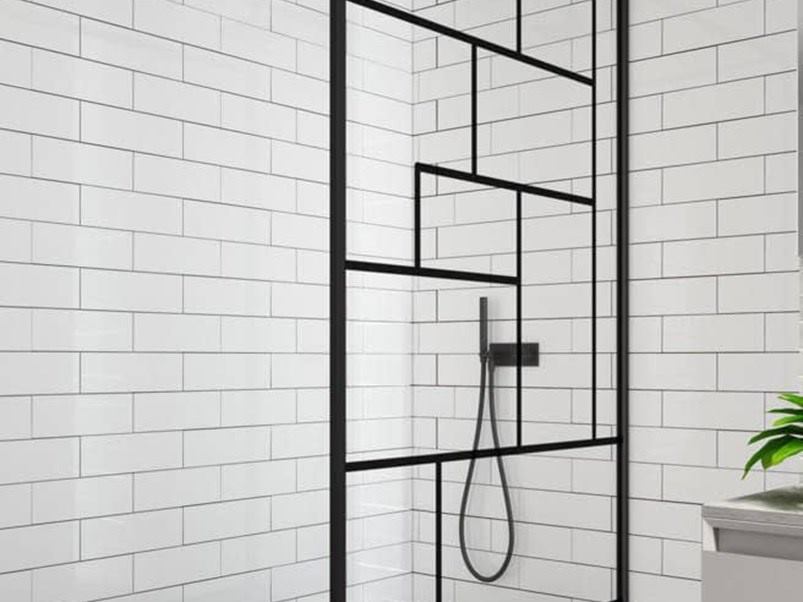 VITAL-BATH-SISTEMA-WALKING-SHOWER-MODELO-PRE-250-DETALLE-CRISTAL-MODRIAN-NEGRO-MAMPARA-DE-DUCHA